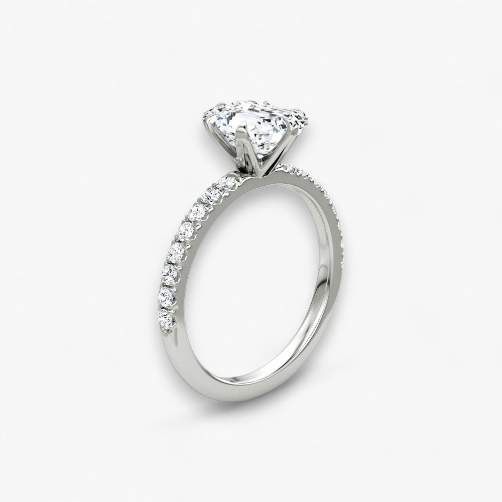 CLAIR (Emerald natural diamond white gold with pave)