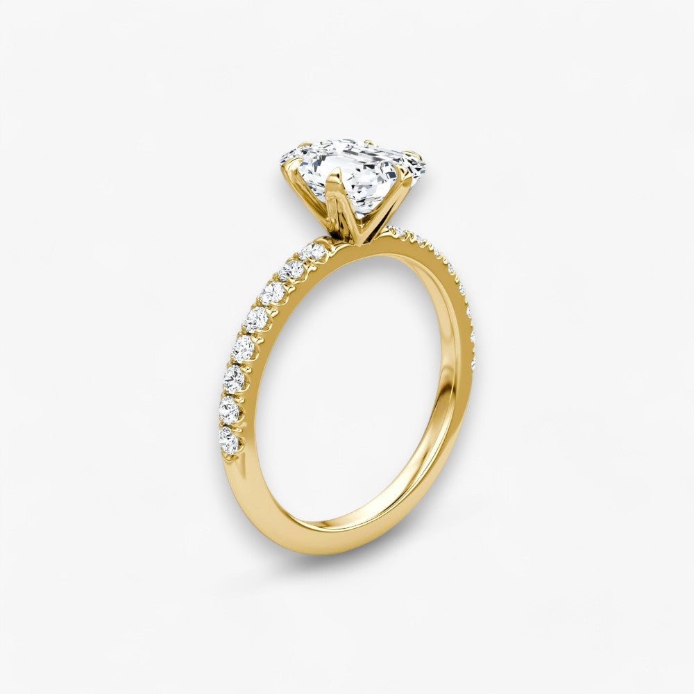 CLAIR (Emerald yellow gold with Pave LABGROWN)