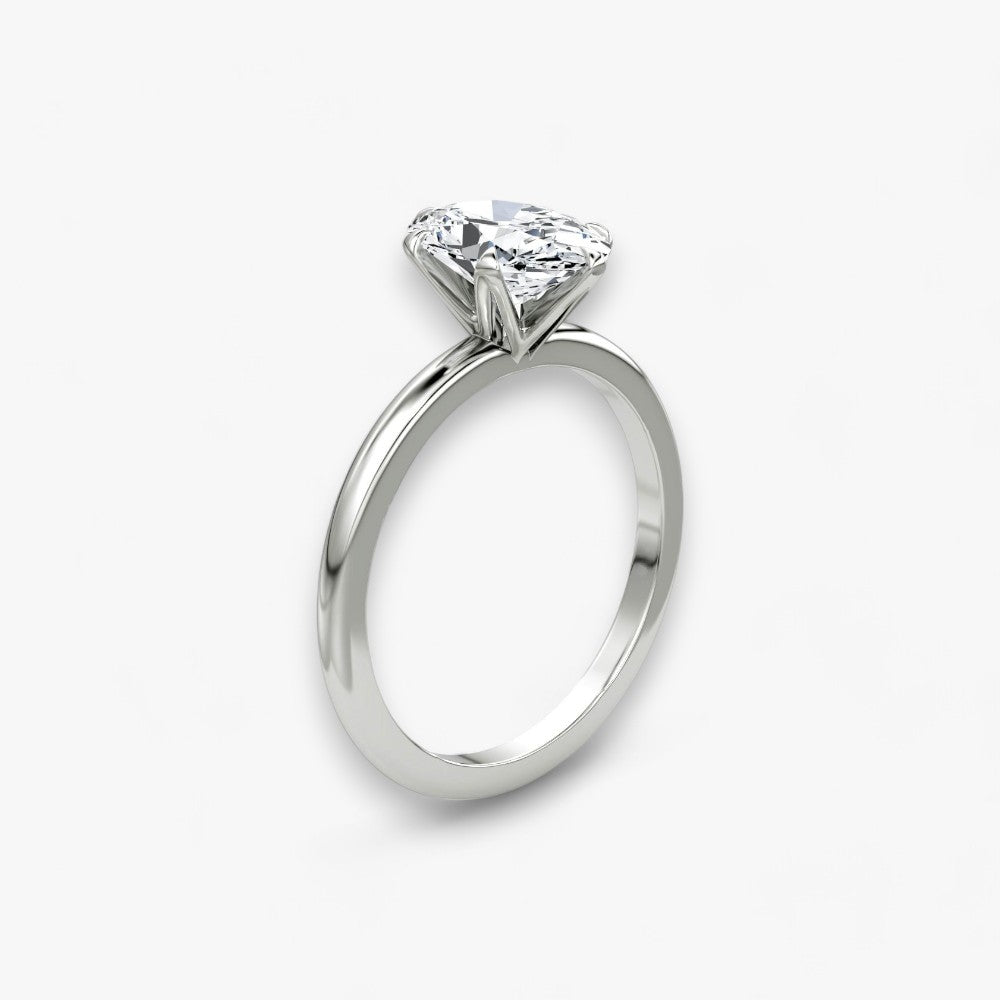 CLAIR (Oval White Gold without Pave LABGROWN)