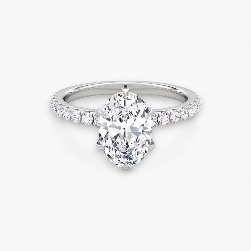 CLAIR (Oval natural diamond platinum with pave)