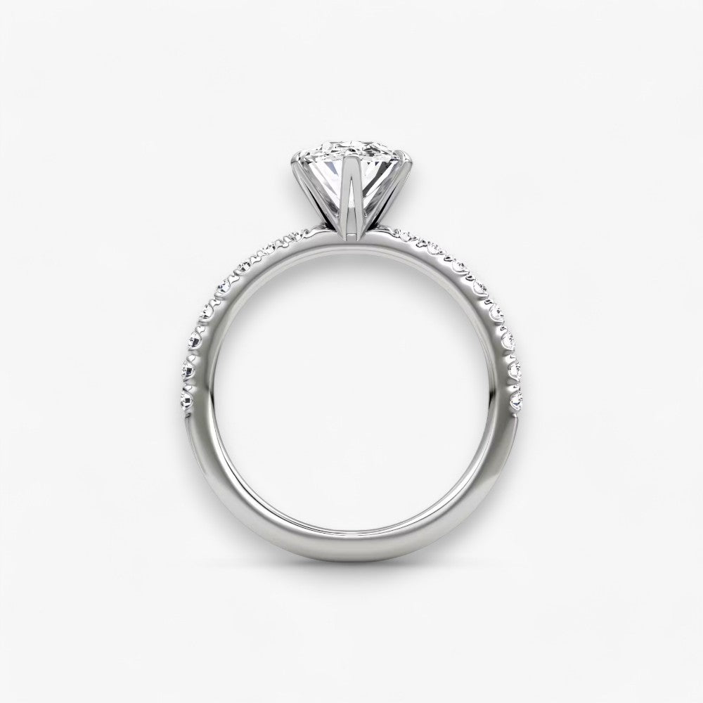 CLAIR (Oval White Gold with Pave LABGROWN)