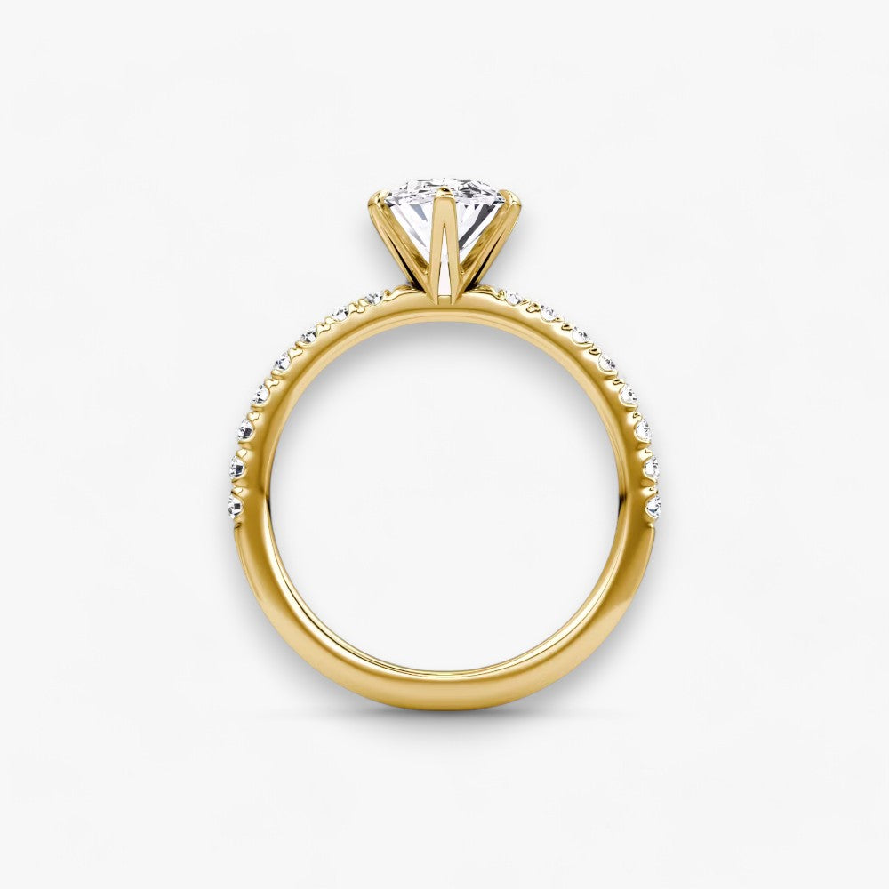 CLAIR (Oval natürlicher Diamant Gelbgold mit Pave)