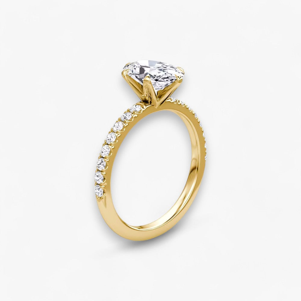 CLAIR (Oval natürlicher Diamant Gelbgold mit Pave)