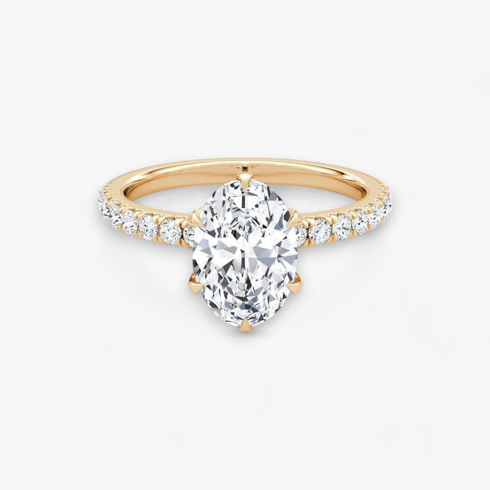 CLAIR (Oval natural diamond rose gold with pave)