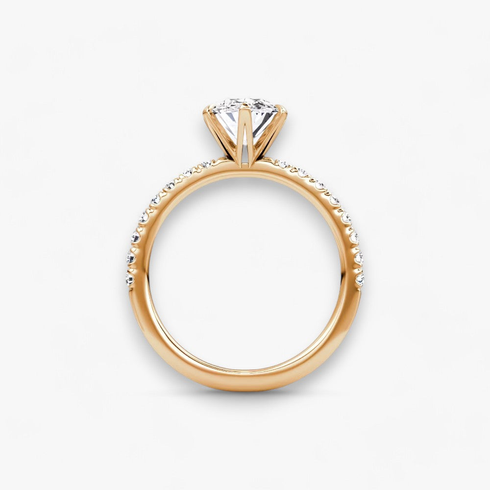 CLAIR (Oval natürlicher Diamant Rosegold mit Pave)