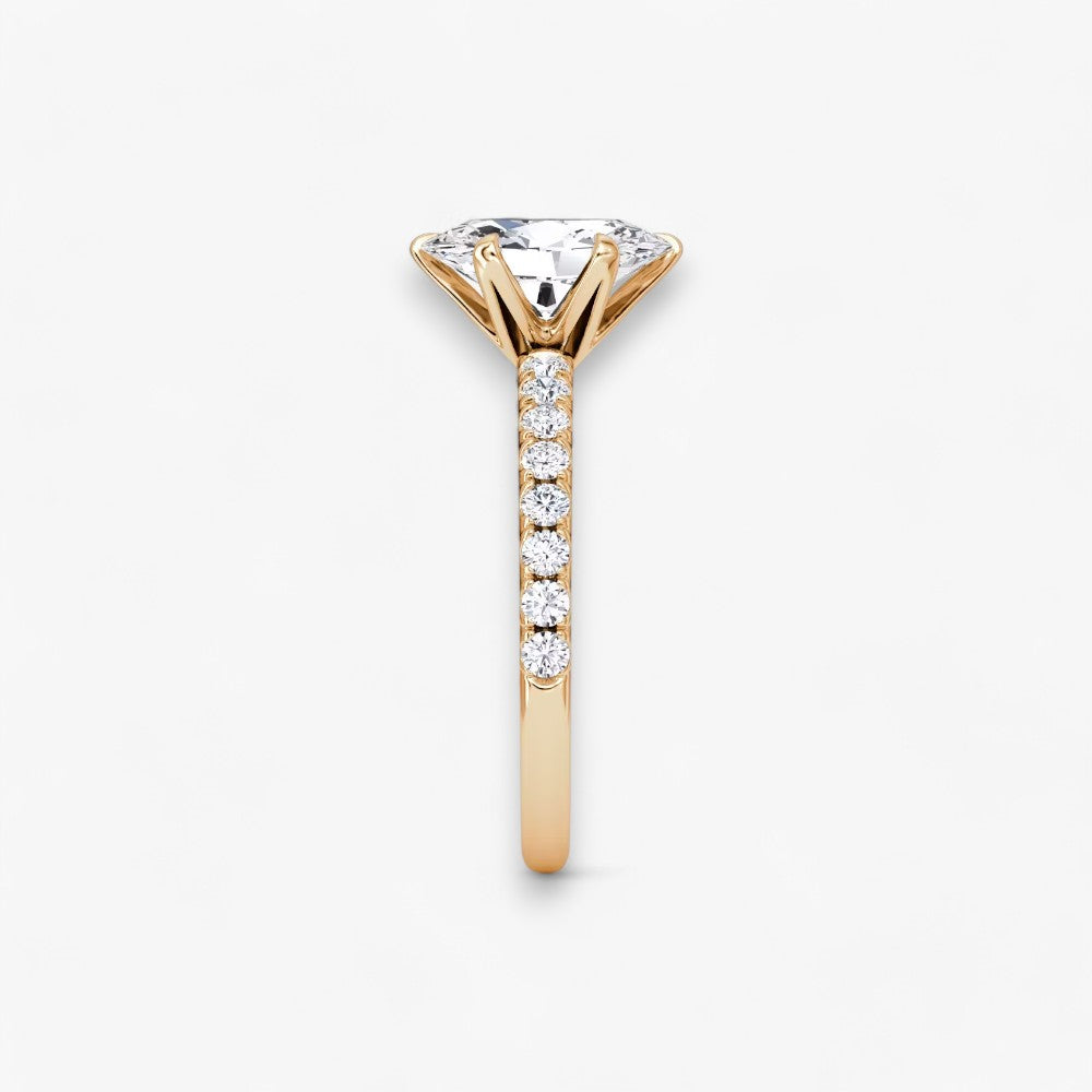 CLAIR (Oval natural diamond rose gold with pave)