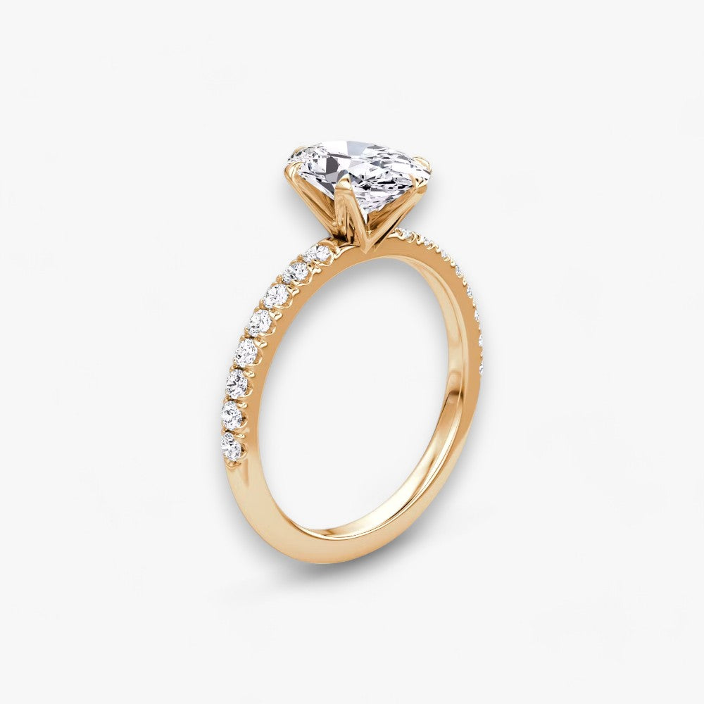 CLAIR (Oval natural diamond rose gold with pave)