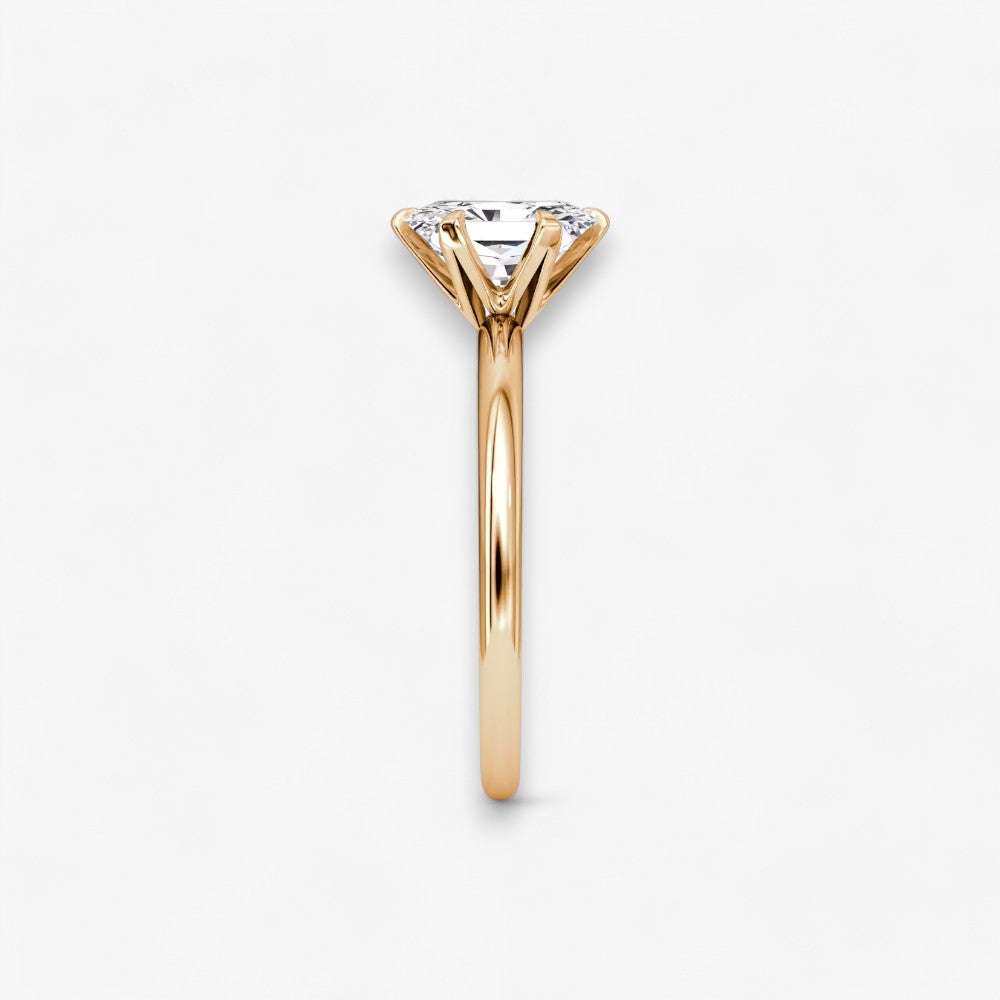 CLAIR (Radiant natural diamond rose gold without pave)