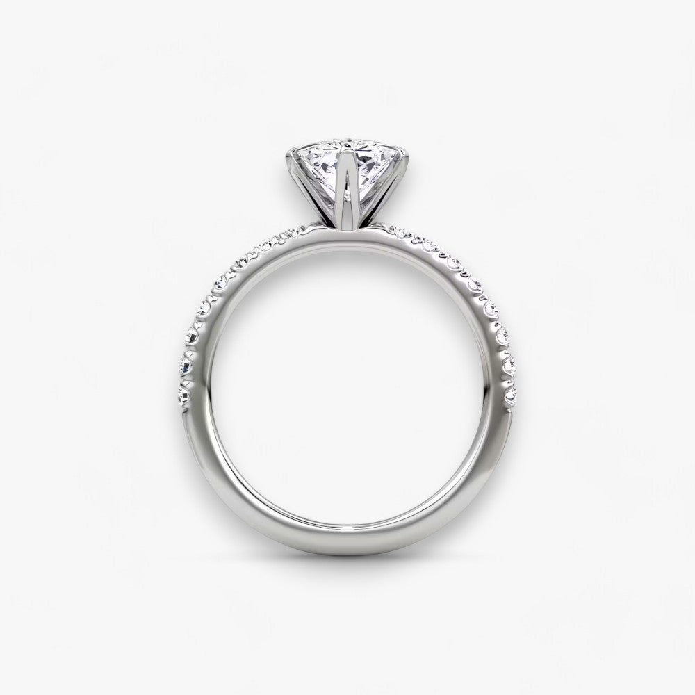 CLAIR (Radiant natural diamond white gold with pave)