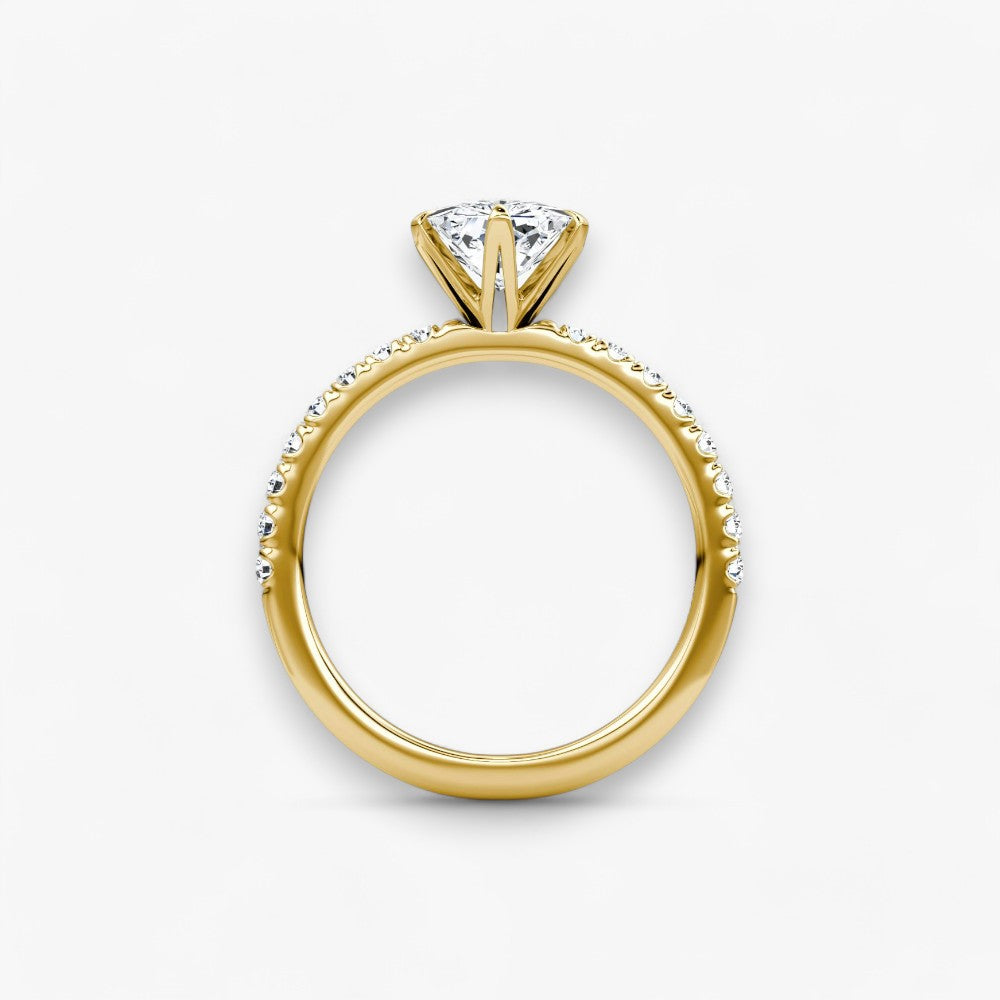 CLAIR (Radiant natürlicher Diamant Gelbgold mit Pave)