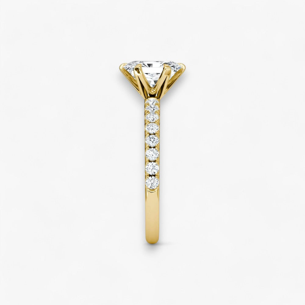 CLAIR (Radiant natürlicher Diamant Gelbgold mit Pave)